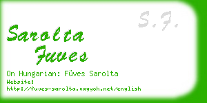 sarolta fuves business card